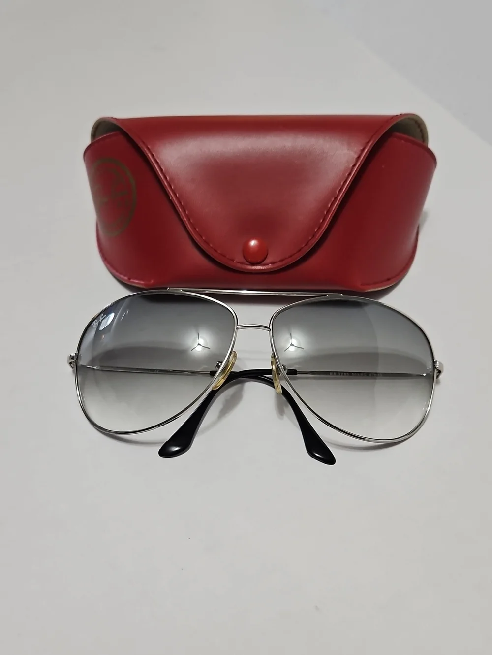 Ray-Ban RB 3293 003/RG 87 13 Silver Aviator Sunglasses with Red Case
